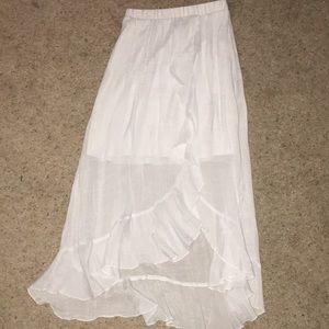 Girls White Flowy Skirt